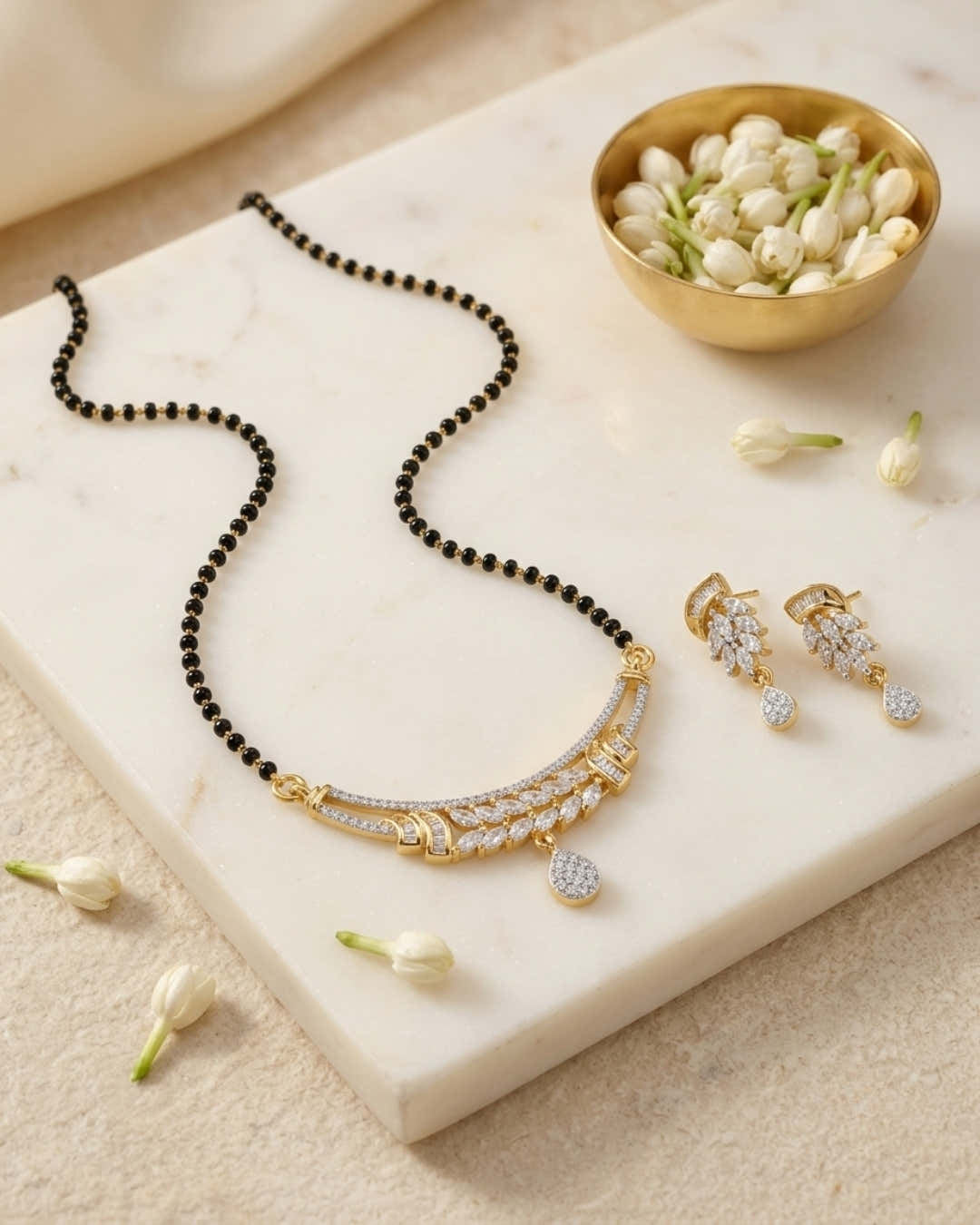 Designer American Diamond Gold Finish Daily Wear Mangalsutra