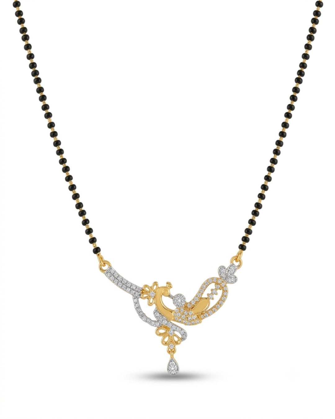 Twisted Floral Designer AD Mangalsutra