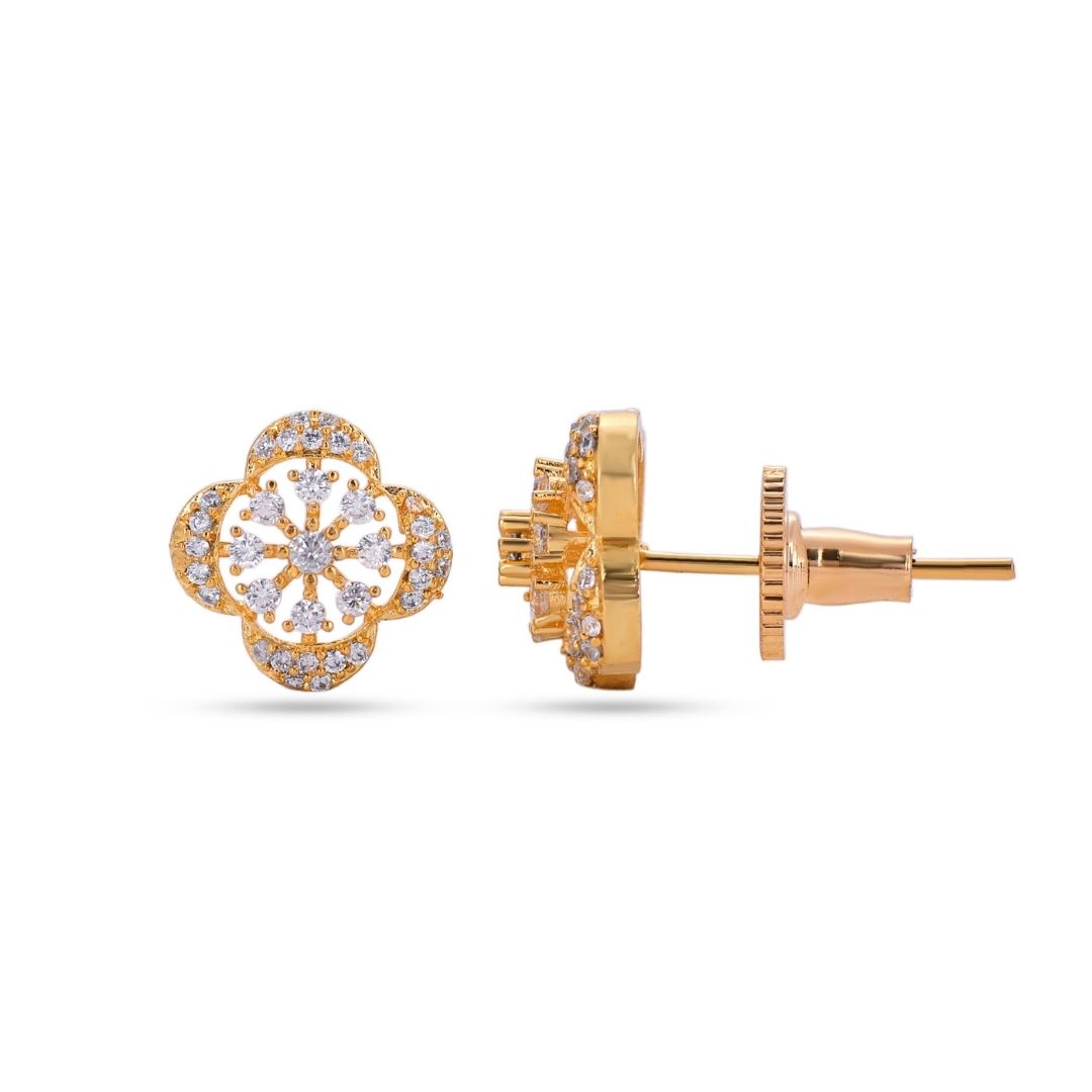 BELACI AD Gold Plated Jewellery – Floral Studs