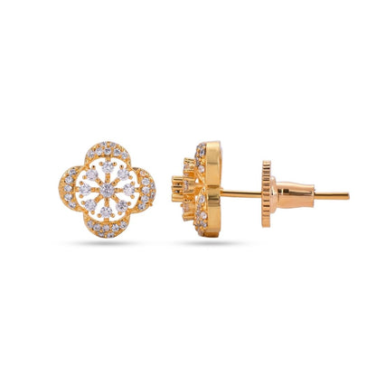 BELACI AD Gold Plated Jewellery – Floral Studs