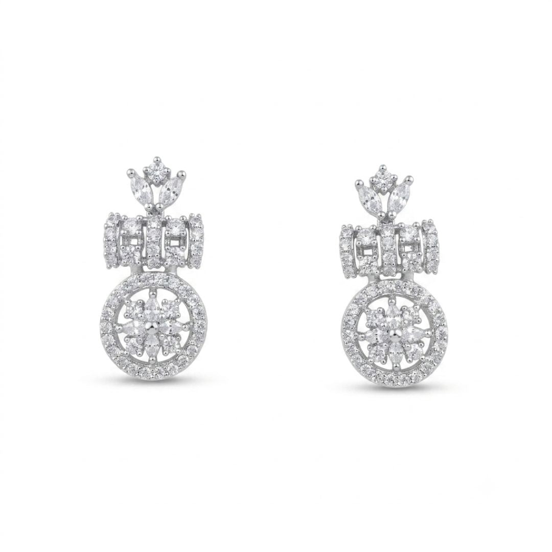 Stylish Silver Finish AD Mangalsutra Set