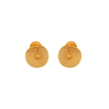 Anti-Tarnish Textured Round Disc Dangler Earrings for Women