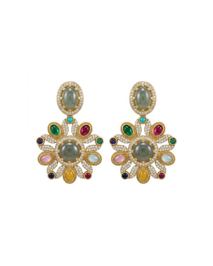Sabyasachi Inspired Green Turkish Pota Necklace Set
