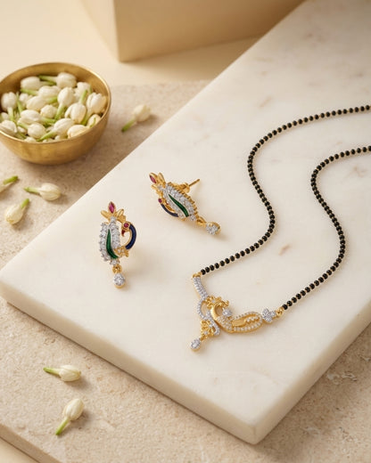 Twisted Floral Designer AD Mangalsutra