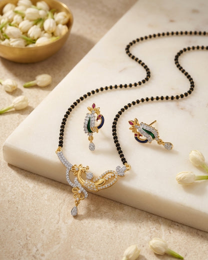 Twisted Floral Designer AD Mangalsutra