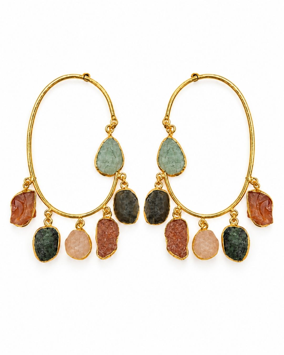 Gold Plated Multicolour Statement Earrings