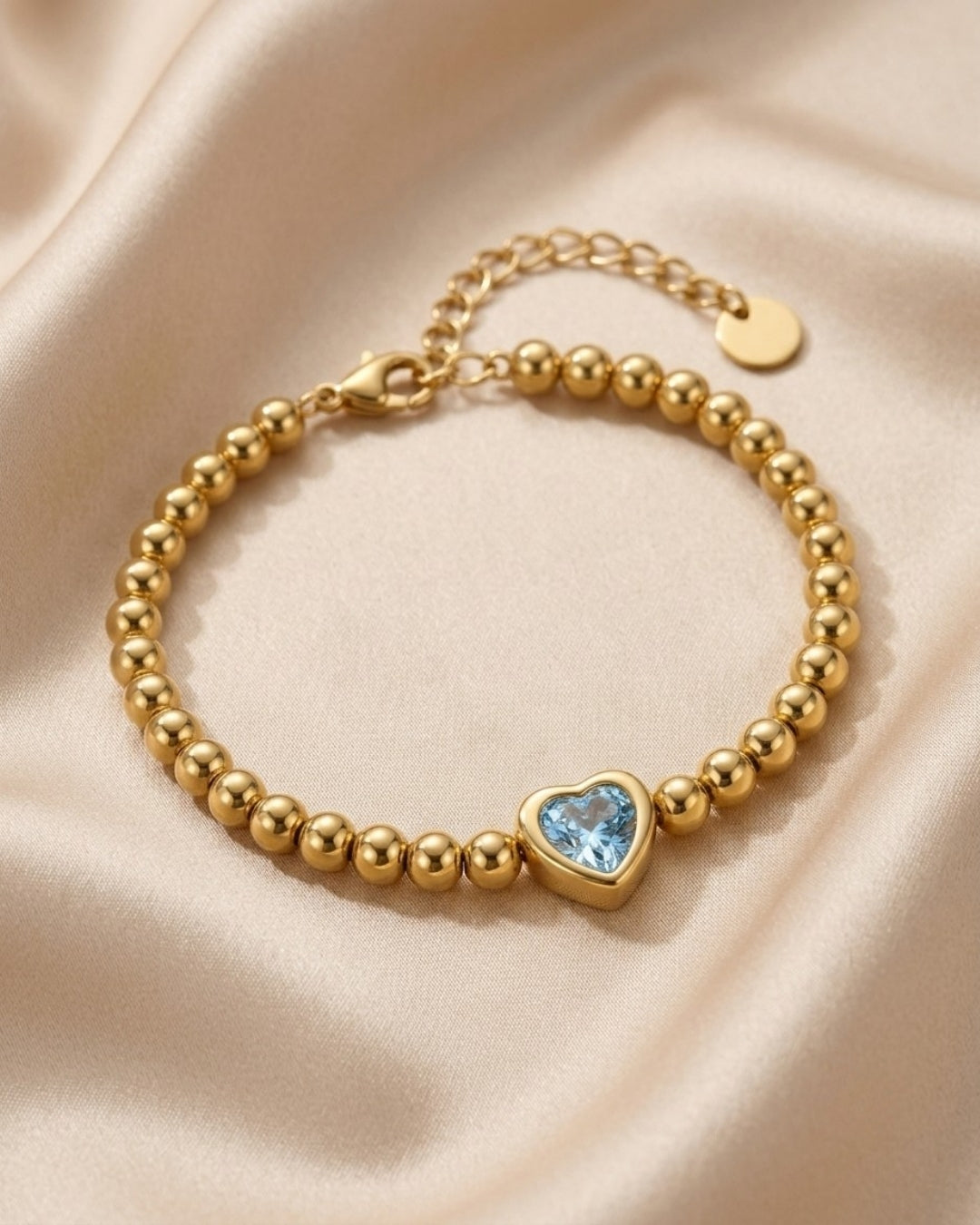 Signature Heart Solitaire Beaded Bracelet for Women