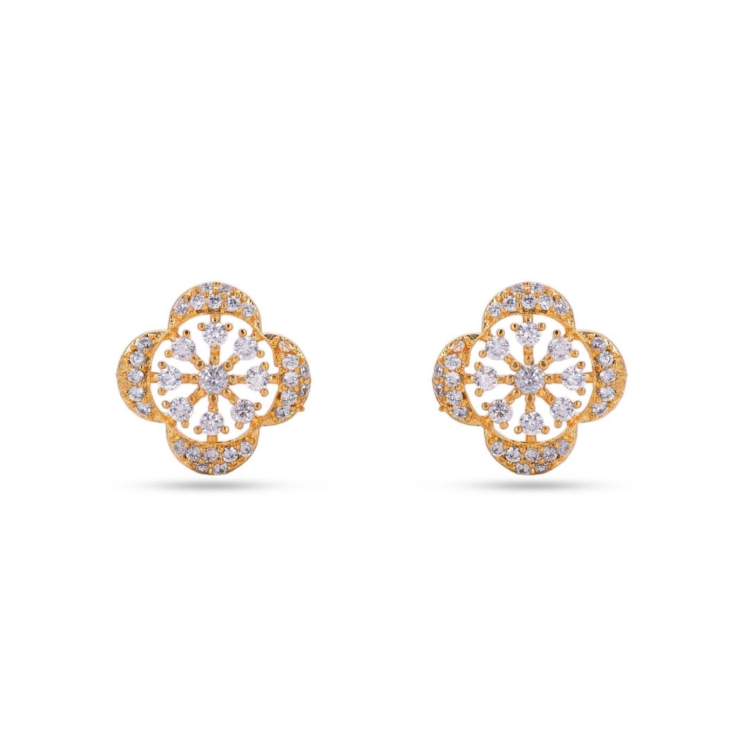 BELACI AD Gold Plated Jewellery – Floral Studs