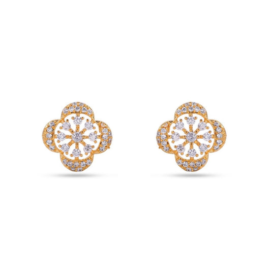 BELACI AD Gold Plated Jewellery – Floral Studs