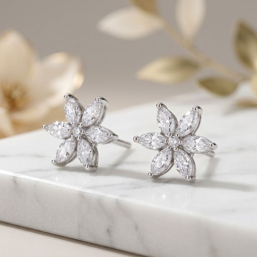 BELACI AD Silver Jewellery – Floral Studs