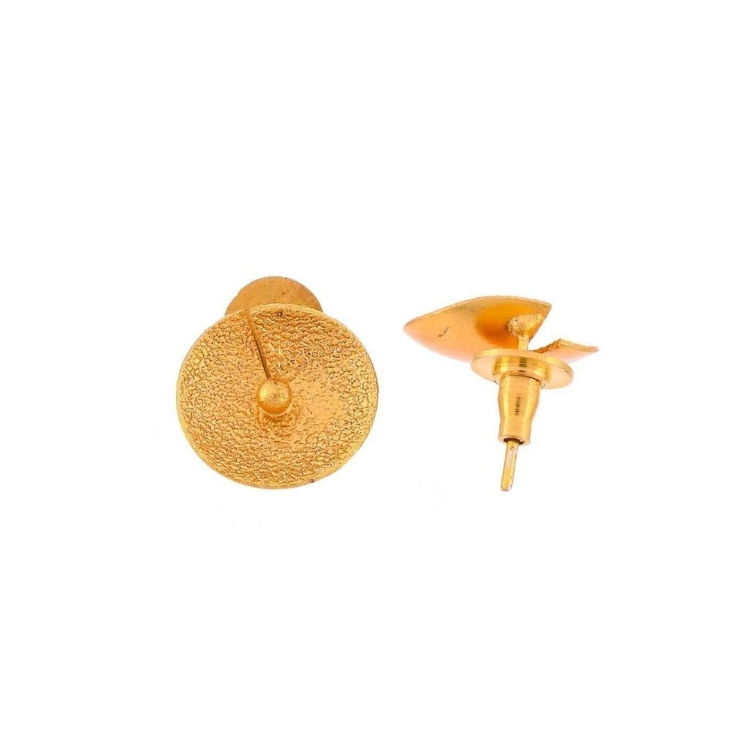 Anti-Tarnish Textured Round Disc Dangler Earrings for Women