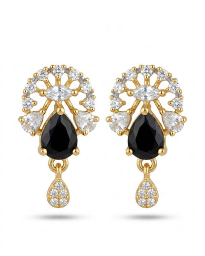 Midnight Bloom Gold Finish Designer Pendant Set