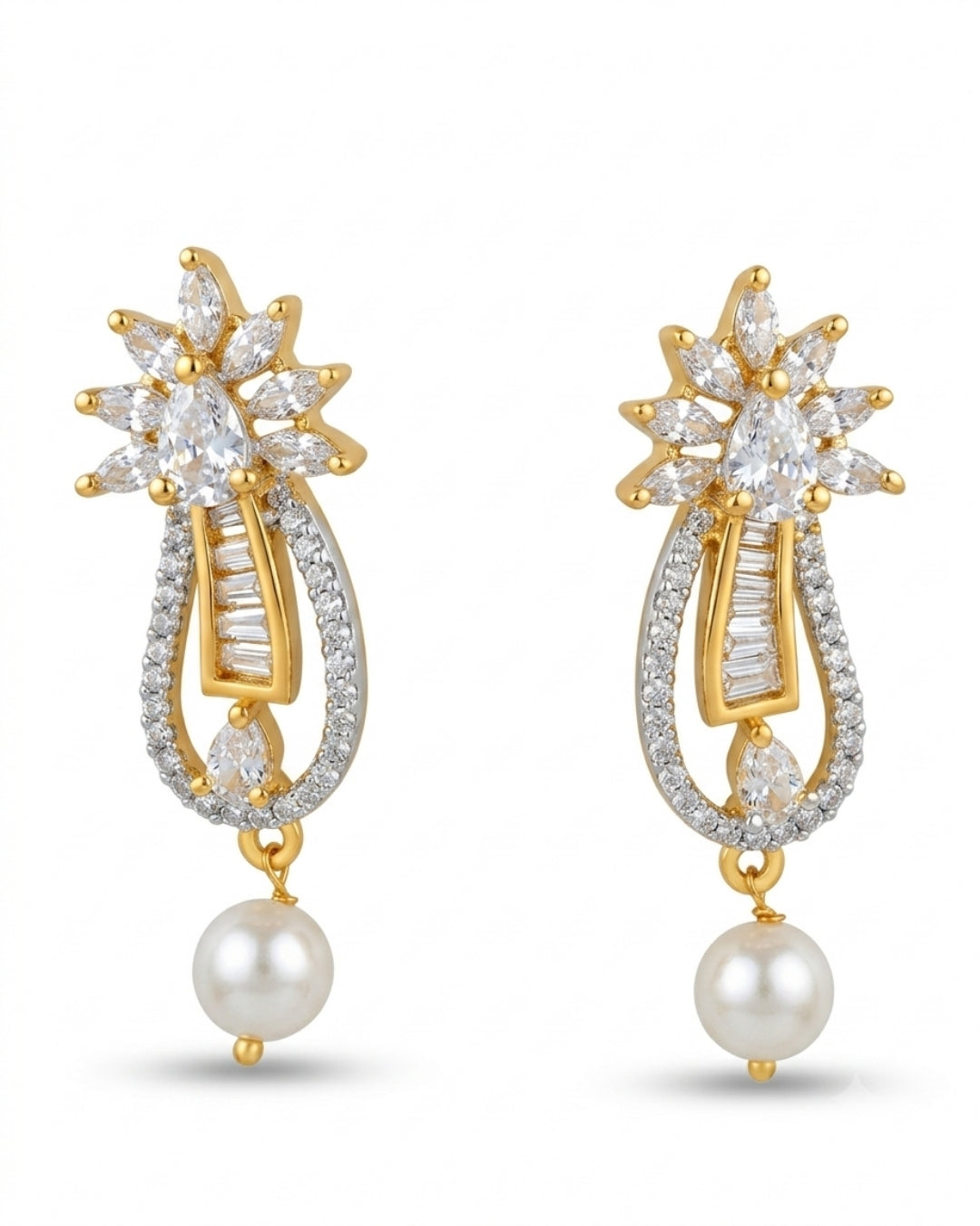 Gold Tone American Diamond Peacock design Mangalsutra Set