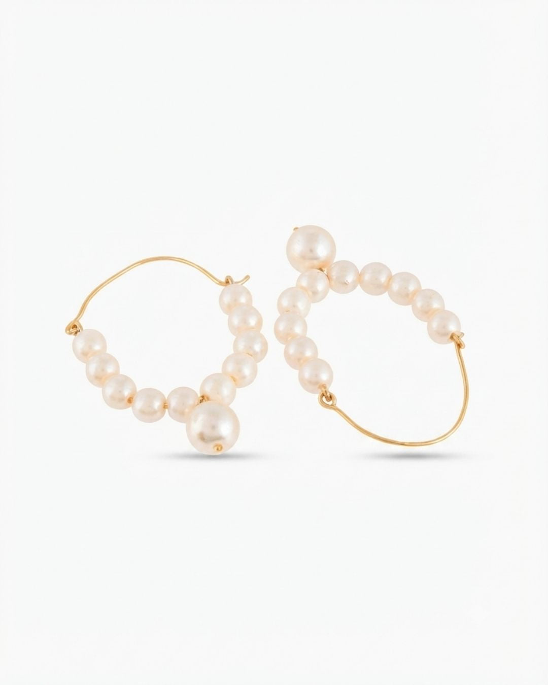 Elegant Pearl Dangle Earrings in Gold Finish