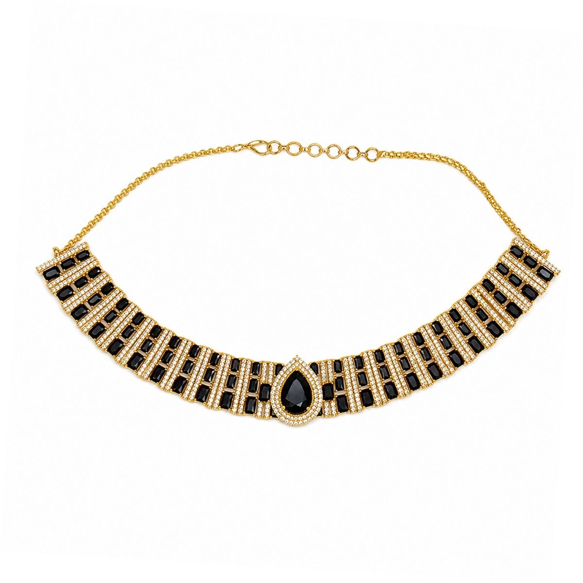 Black Monalisa Stone Necklace for Women