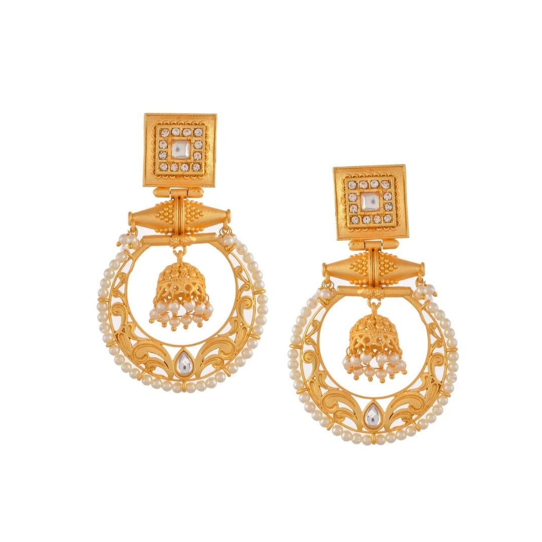 Handcrafted Royal Pearl Drop Earrings