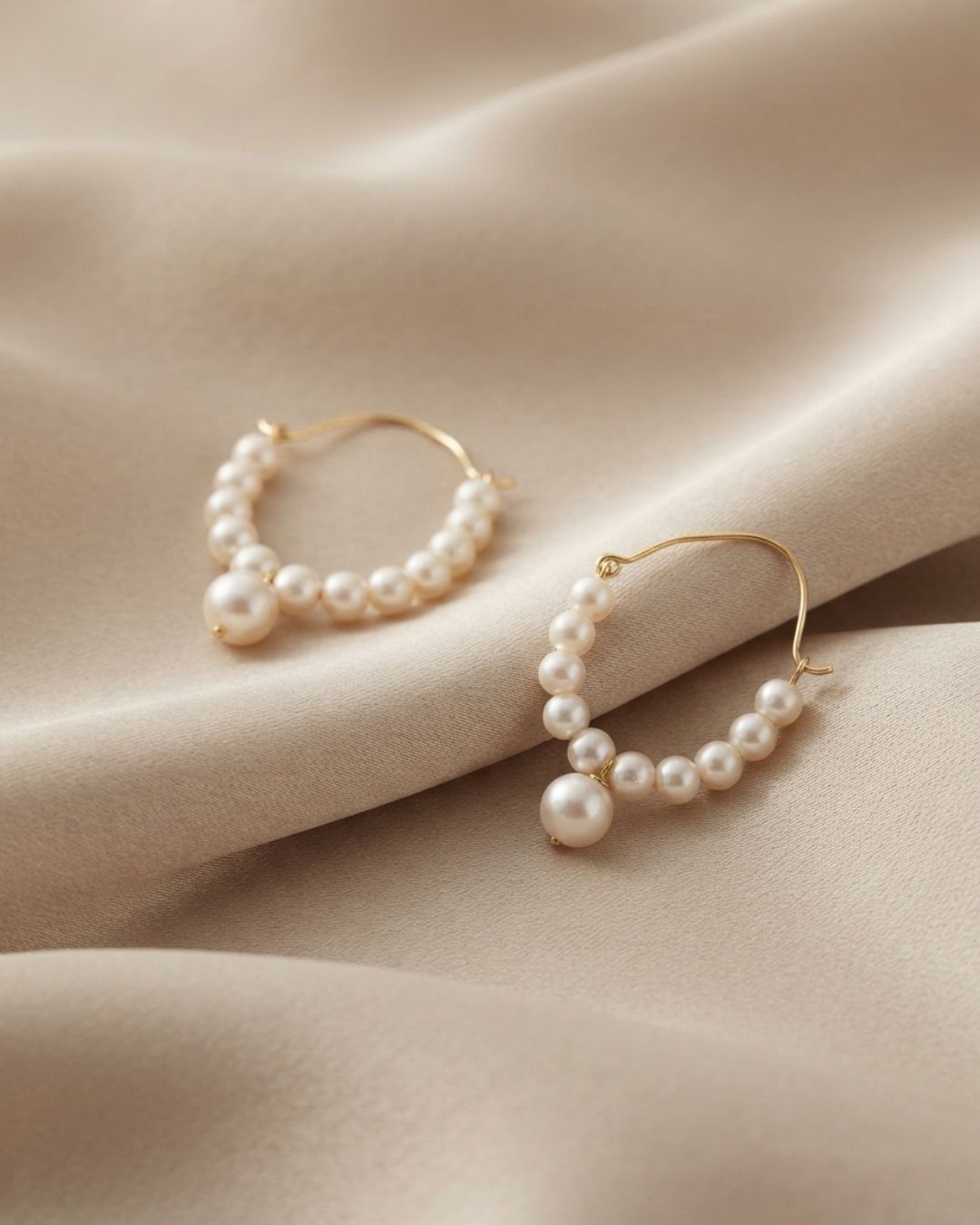 Elegant Pearl Dangle Earrings in Gold Finish