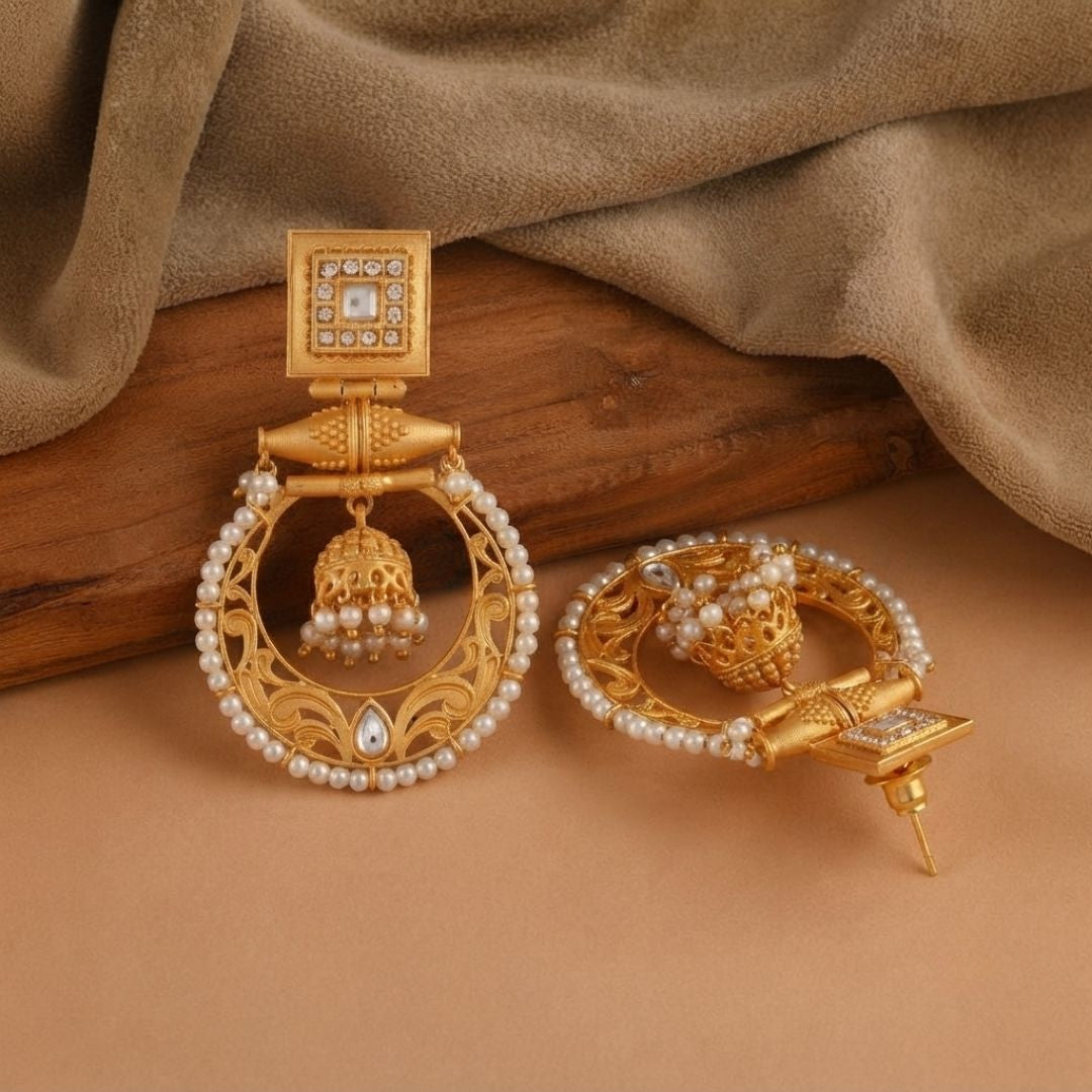 Handcrafted Royal Pearl Drop Earrings
