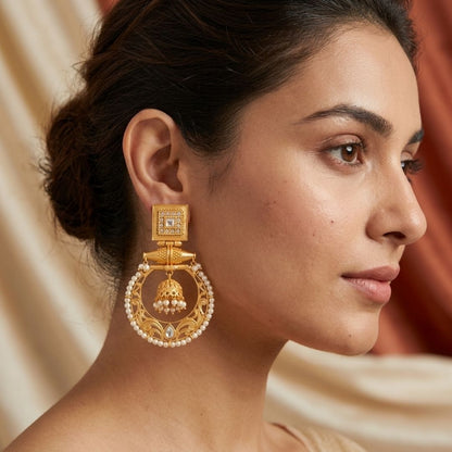 Handcrafted Royal Pearl Drop Earrings