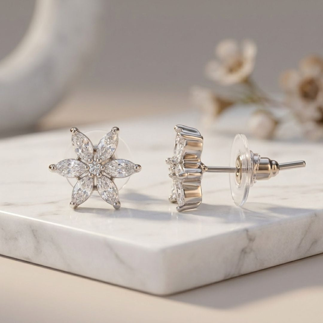 BELACI AD Silver Jewellery – Floral Studs
