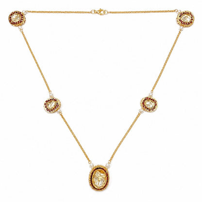 Traditional Gold Kundan Meenakari Jewellery Set