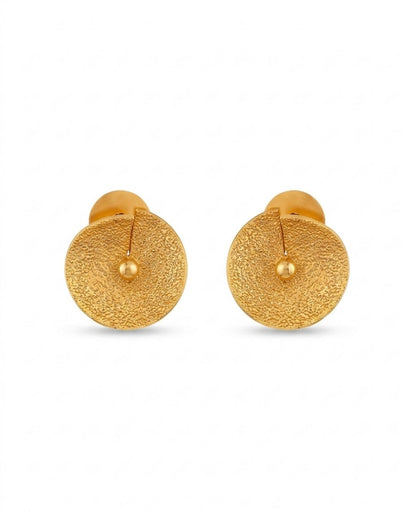 Anti-Tarnish Textured Round Disc Dangler Earrings for Women