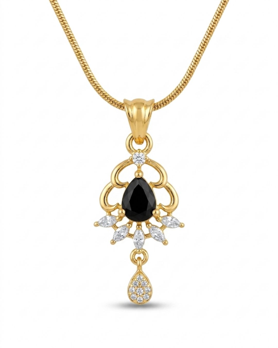 Midnight Glow Gold Finish AD Pendant Set