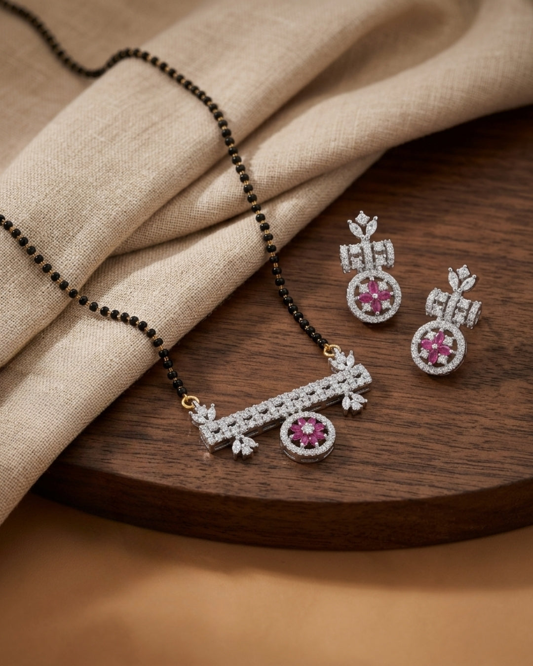 Modern Floral Designer Mangalsutra Set for Women