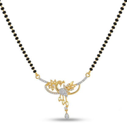 Elegant Floral American Diamond Mangalsutra Set