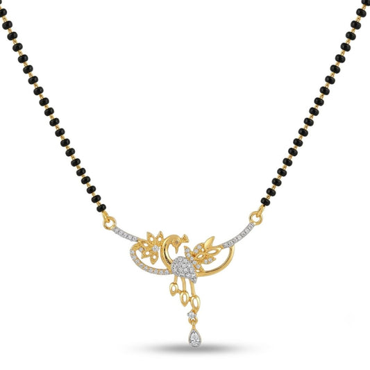 Elegant Floral American Diamond Mangalsutra Set
