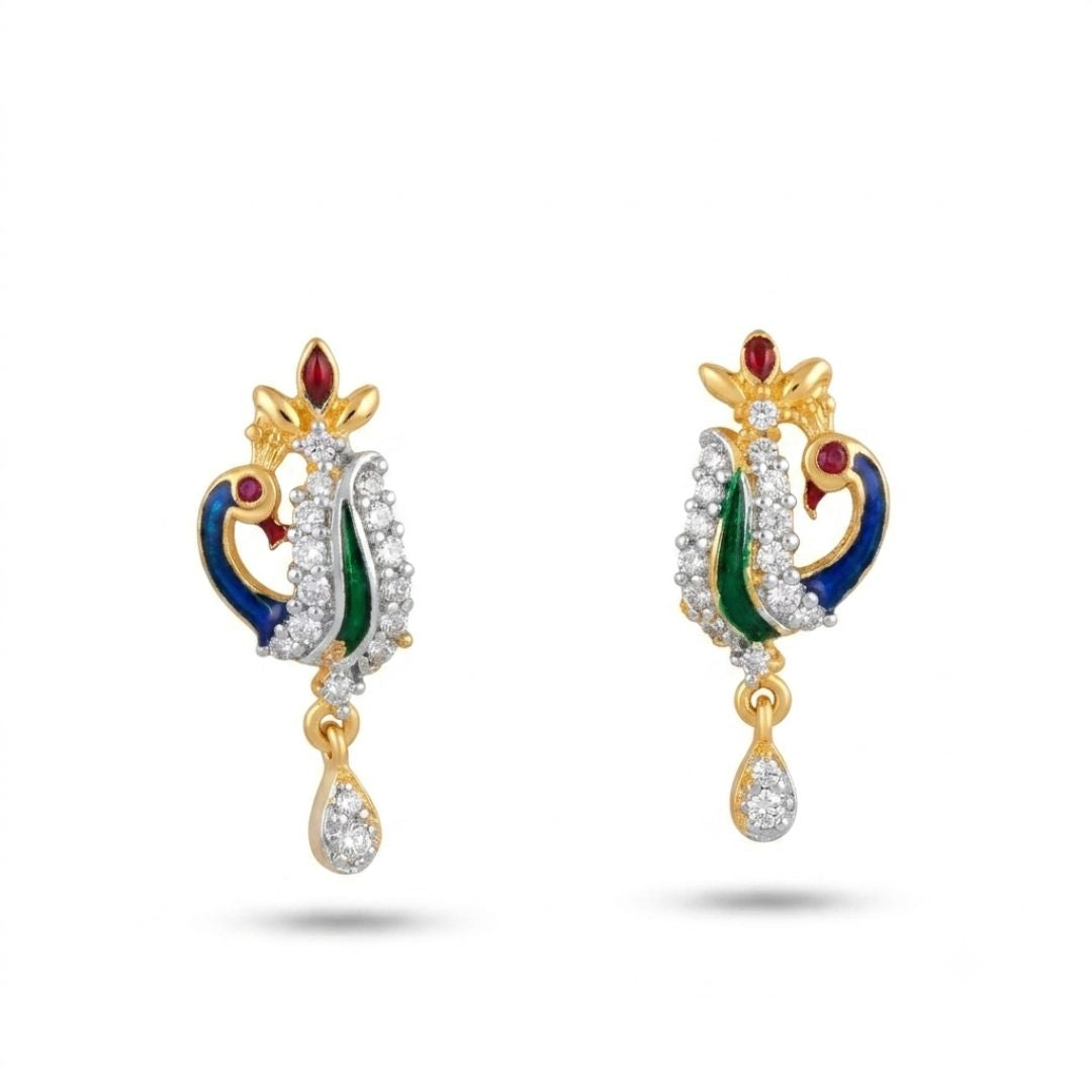 Designer Peacock American Diamond Mangalsutra Set