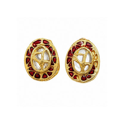 Traditional Gold Kundan Meenakari Jewellery Set