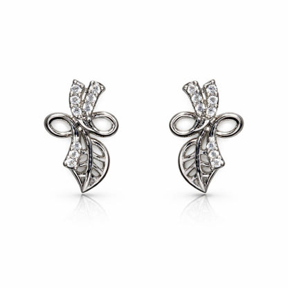 Leaf & Bow Pendant Necklace with Matching Earrings