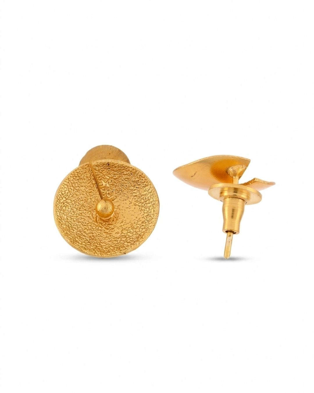 Anti-Tarnish Textured Round Disc Dangler Earrings for Women
