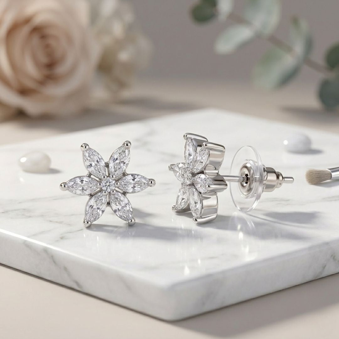 BELACI AD Silver Jewellery – Floral Studs
