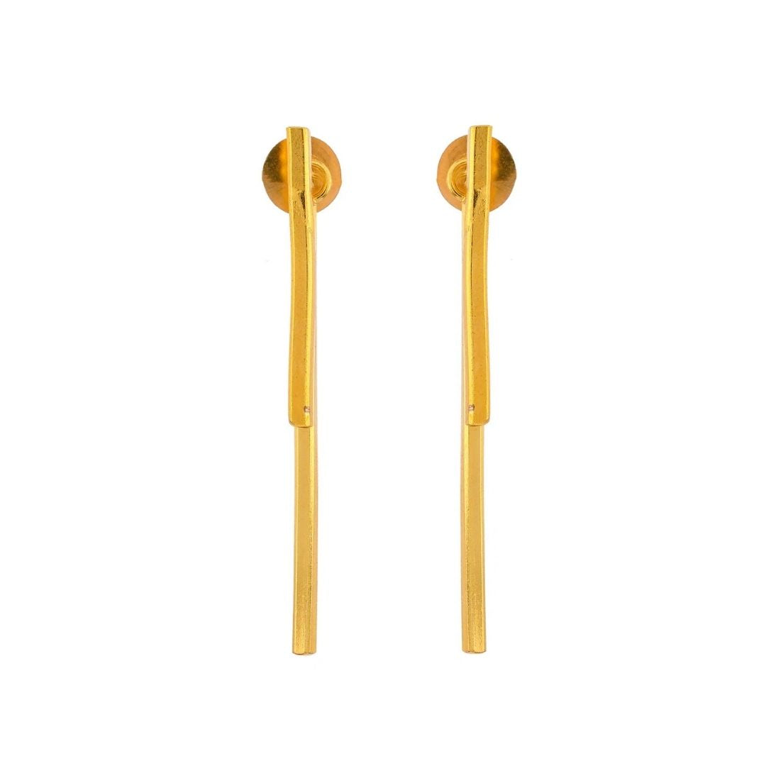 Sleek Linear Bar Anti-Tarnish Gold plated  Earrings