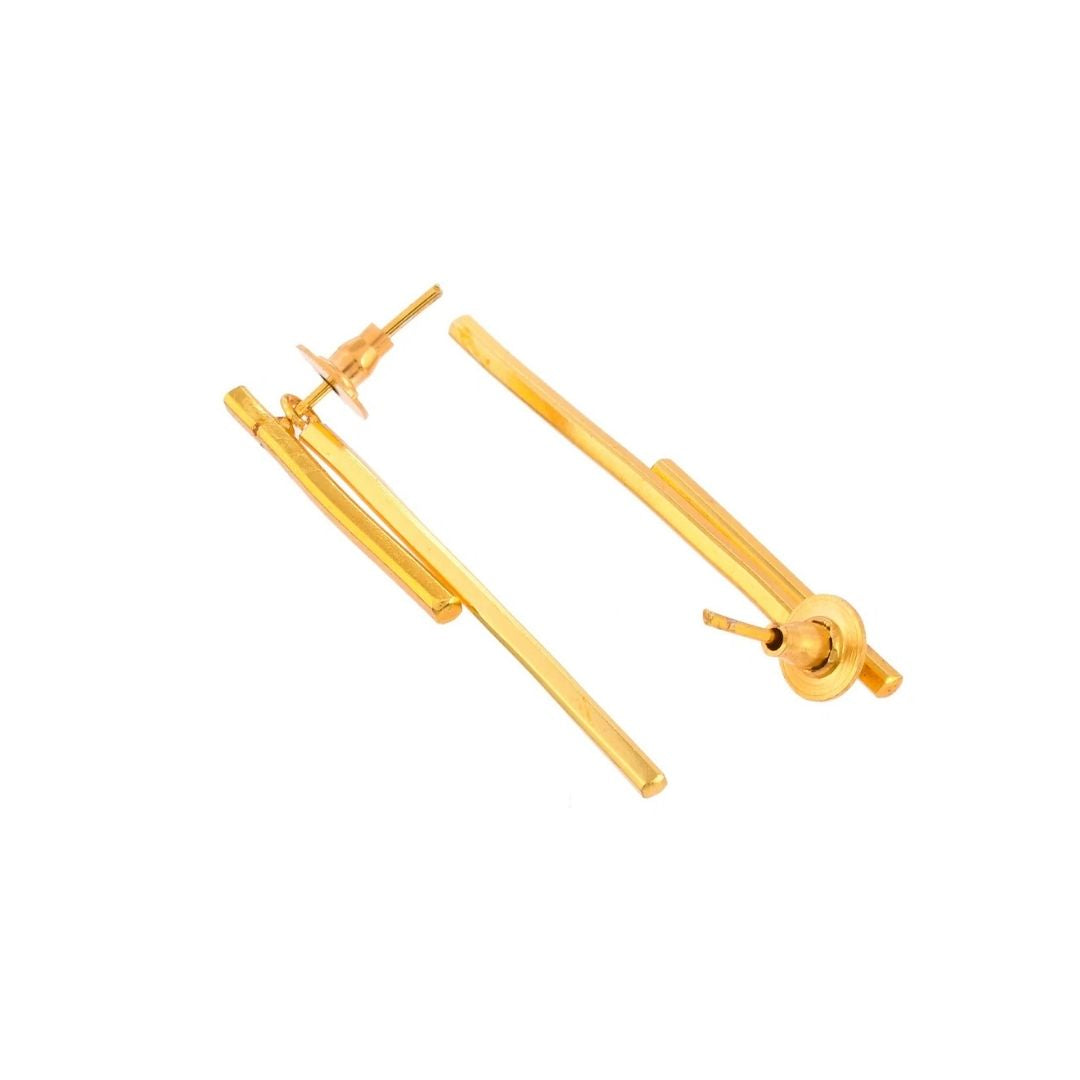 Sleek Linear Bar Anti-Tarnish Gold plated  Earrings