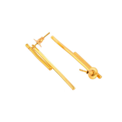 Sleek Linear Bar Anti-Tarnish Gold plated  Earrings