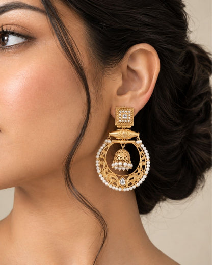 Handcrafted Royal Pearl Drop Earrings