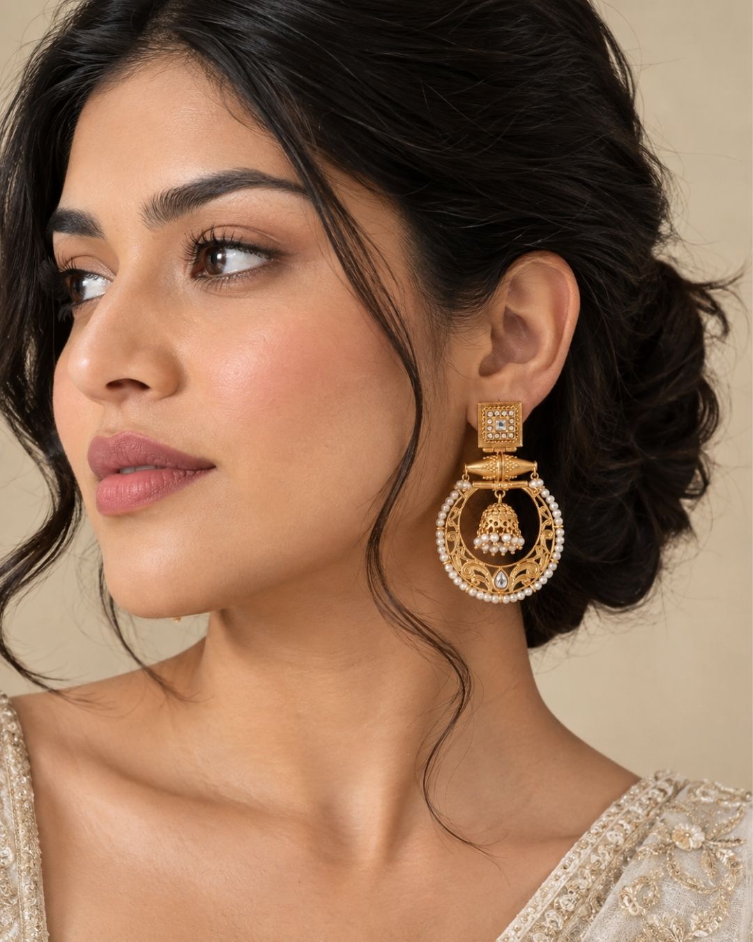 Handcrafted Royal Pearl Drop Earrings