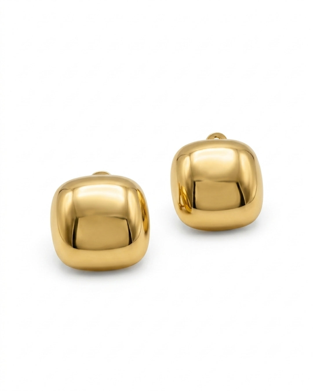 Gold Plated Nugget Stud Earrings Sculptural Shine