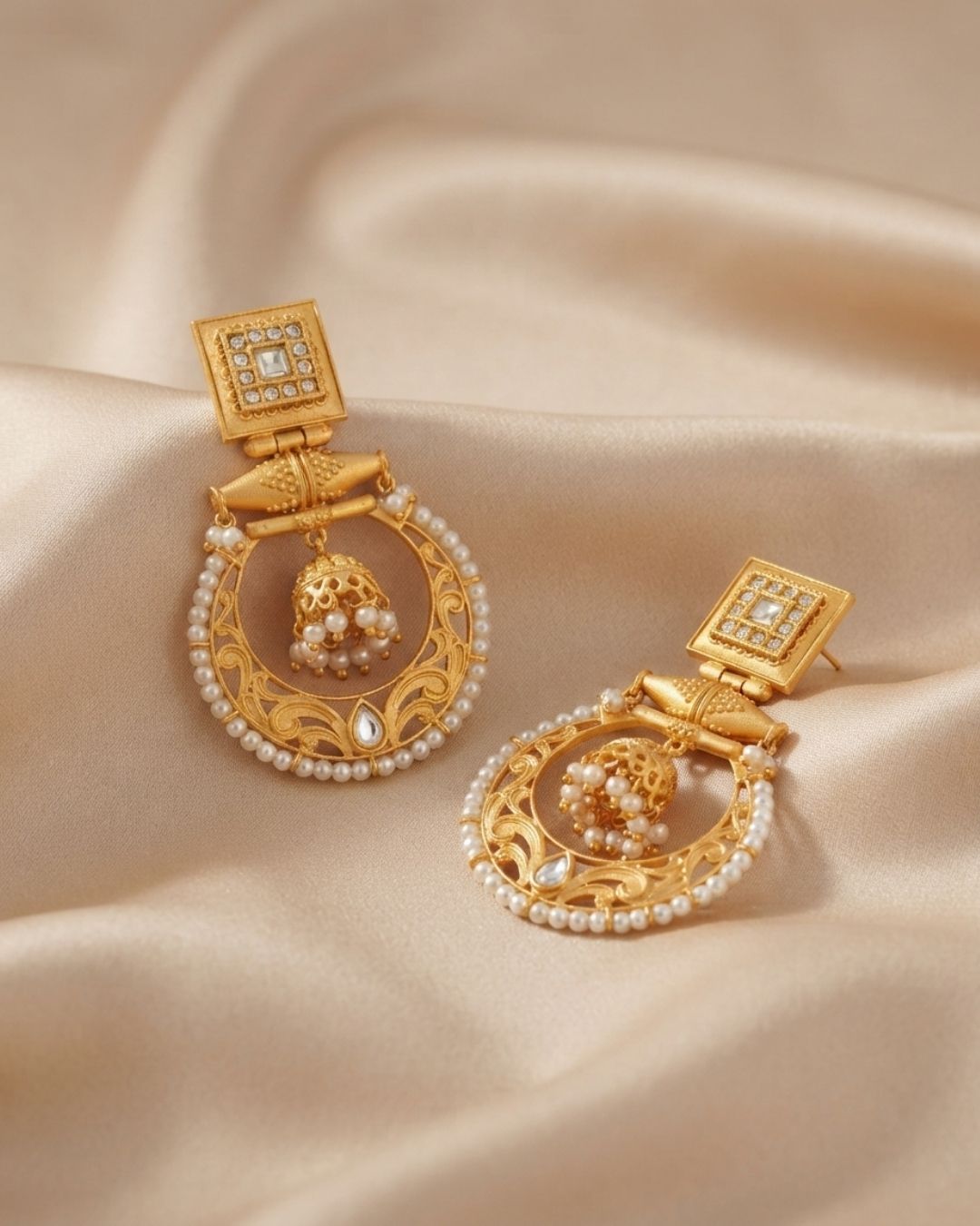 Handcrafted Royal Pearl Drop Earrings