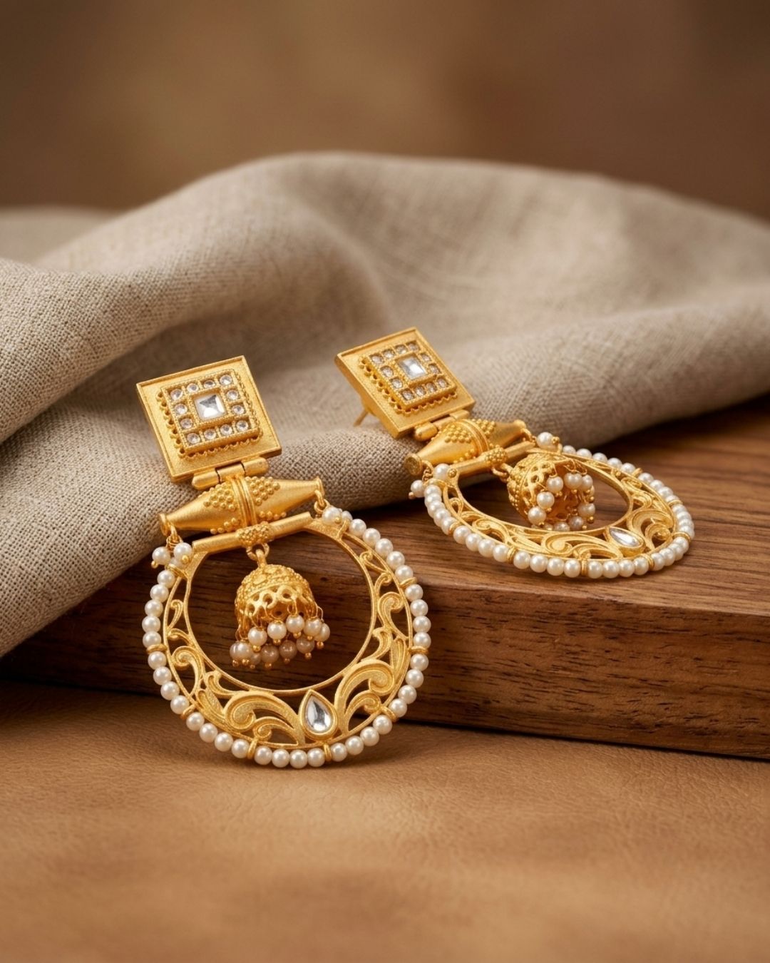 Handcrafted Royal Pearl Drop Earrings
