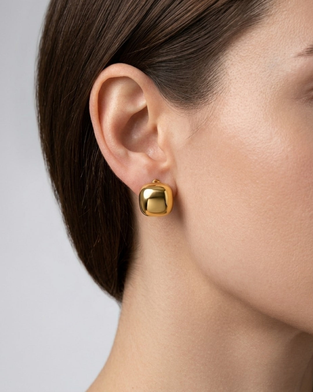 Gold Plated Nugget Stud Earrings Sculptural Shine