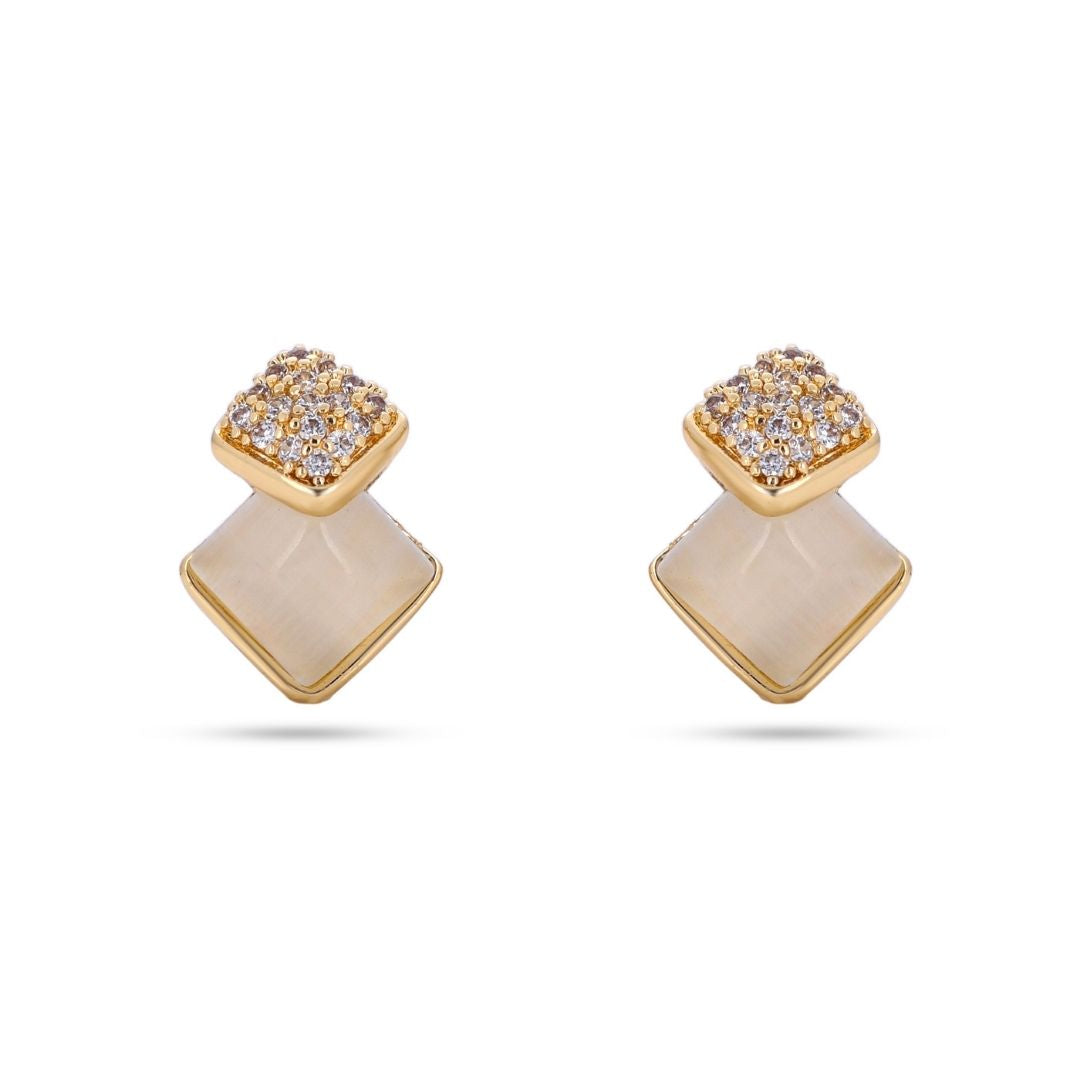 Belaci AD Gold Dual Square Studs for Women
