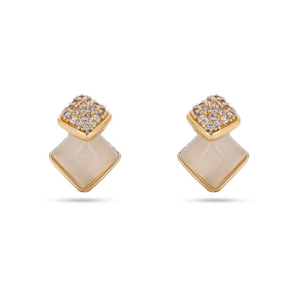 Belaci AD Gold Dual Square Studs for Women