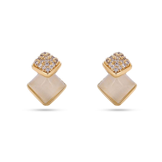 Belaci AD Gold Dual Square Studs for Women