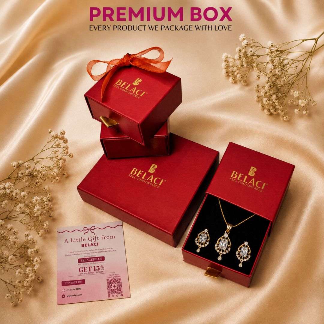 Regal Radiance Gold Finish American Diamond Pendant Set