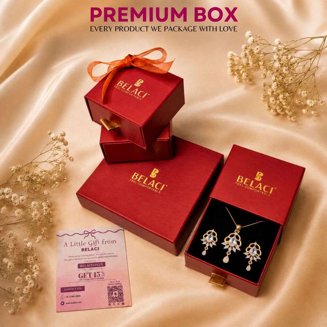 Crystal Bloom Gold Finish Bridal Pendant Set
