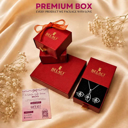 Silver Finish Petal Charm AD Pendant Set